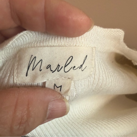 Cream Long Sleeve Ribbed Top - Picture 7 of 8